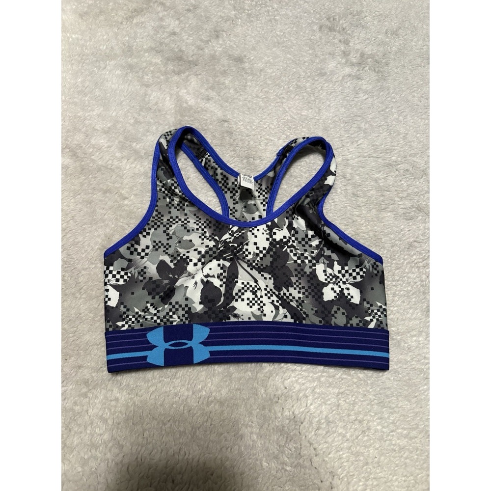 New Under Armour Women's XS Compression Sports Bra Multi Color Floral Gym E